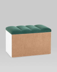 Обувница Хольст белая велюр Зеленый