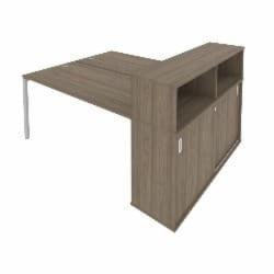 Рабочая станция с опорным шкафом-купе Метал Сйстем Б.РС-СШК-2.4 Вяз/Серый / Metal System