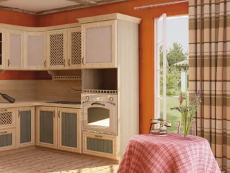 Кухонный гарнитур угловой Кантри №03 Сономе эйч светлая