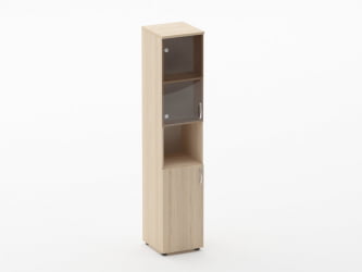 Шкаф высокий со стеклом и нишей Glassy 6.19.14Л Венге