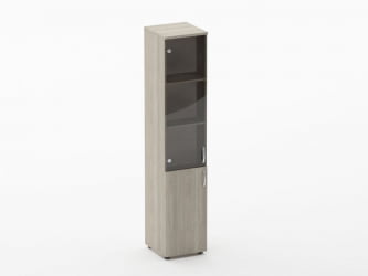 Шкаф высокий со стеклом Glassy 6.19.15Л Дуб сантана светлый