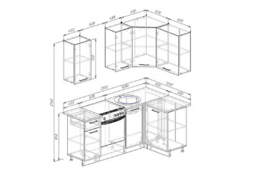 Угловая кухня Графика 2000х1200