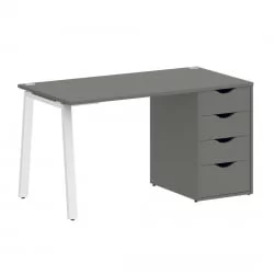 Стол письменный ХОМЕ ОФФИCЕ ВР.СП-3-138.4.А Металлик/Белый металл / HOME OFFICE VR.SP-3-138.4.A