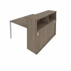 Рабочая станция с опорным шкафом-купе Метал Сйстем БП.РС-СШК-2.1 Вяз/Серый / Metal System
