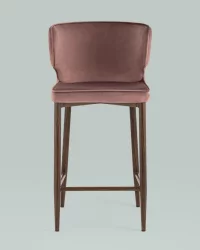 Полубарный стул Матео ножки дерево велюр Пыльно-розовый