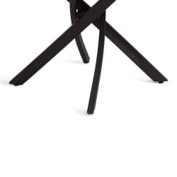 Стол MANZANA ЛДСП/HPL/металл, 100 х 100+30 х 75 см, Кварцит светлый/черный