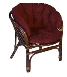 Кресло Багама, подушки коричневые или светлые полные Bahama5 миндаль матовый