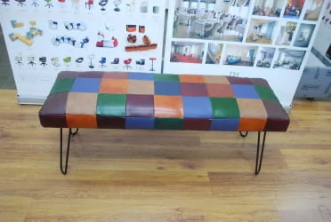 Банкетка Лейд 1200кс400 натуральная кожа пэчворк / 1200x400