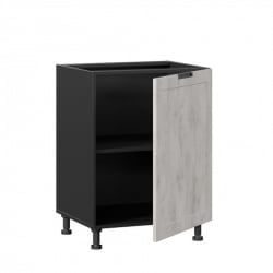 Тумба кухонная 600 Джамис ЛД 296.050.000.047 Черный Белый камень