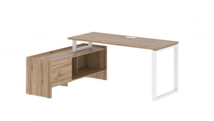 Стол с тумбой EDIS EQCT 17614 Дуб Денвер светлый Белый