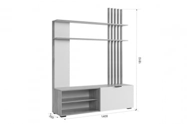 Гостиная ГК01Бери дуб крафт золотой/белое дерево