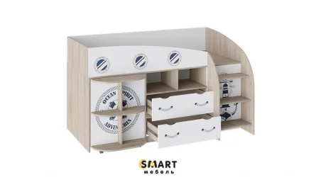 Кровать комбинированная Немо Дуб сонома/Белый