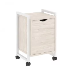 Тумба на колесных опорах с распашным фасадом LOFT VR.L-T2.K Металл белый Денвер светлый