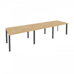 Стол переговорный (3 столешницы) ОНИКС О.МП-ПРГ-3.2 Тиквуд Светлый/Антрацит / ONIX O.MP-PRG-3.2