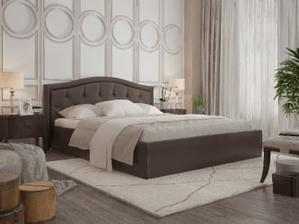 Кровать Стелла, 1400*2000 мм, искусственная кожа Лесмо brow, коричневый
