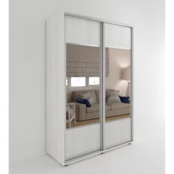 Шкаф с зеркалом Акцент-Дуэт Д 1000х600 Выбеленное дерево