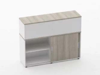 Тумба комбинированная высокая для рабочего модуля Deka 9.04.145 Дуб Сантана светлый/Белый