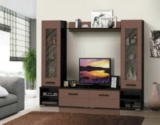 Набор мебели для гостиной Грация 1.5 МДФ глянец Венге/Кофе Мокко