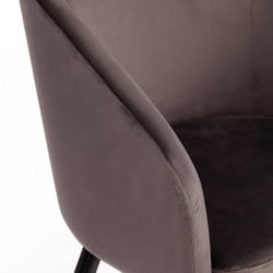 Кресло LA FONTAIN (mod. 004) вельвет/металл, 60 х 57 х 84 см , серый (HLR 24)/черный