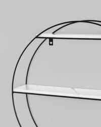 Полка Luna черная Белый мрамор