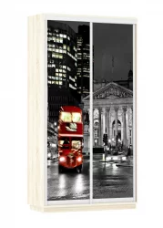 Шкаф-купе двухдверный Экспресс Хит Лондон/Дуб сонома