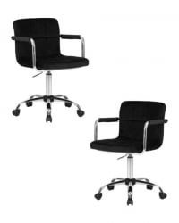 Офисное кресло для персонала ДОБРИН ТЕРРЙ (черный велюр (МДЖ9-101)) 2 шт / DOBRIN TERRY (MJ9-101))