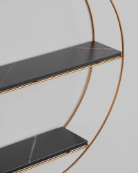 Полка Luna золотая Черный мрамор