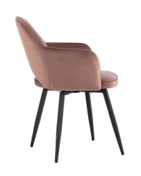 Стул Венера вращающийся велюр пыльно-розовый с подлокотниками