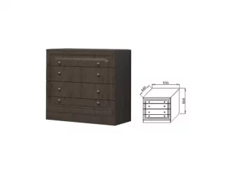 Комод с четырьмя ящиками Ева-11 02 Шоколад Венге