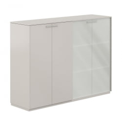 Шкаф средний двойной Atlas NZ-0315+NZ-0335.GS.GS.GLM Серый камень