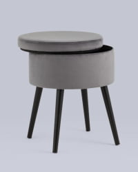 Пуф Клайс с ящиком велюр Серый