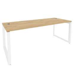 Стол рабочий руководителя на О-образном м/к ОНИКС О.МО-СРР-6.8 Тиквуд Светлый/Белый / ONIX O.MO-SRR-6.8