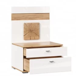 Тумба прикроватная с декоративным щитом Фиджи 014 Дуб Золотой Белый