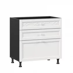 Тумба кухонная 800 с 3 ящиками ЛЮКС (4) Джулия ЛД 284.930.000.082 Черный Белый