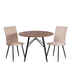 Металлический стул La Rousse NEW, велюр, бежевый/черный, 7, 45x55x93 см