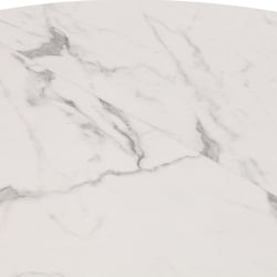 Раздвижной стол MANZANA ЛДСП/HPL/металл, 100 х 100+30 х 75 см, Мрамор светлый/белый