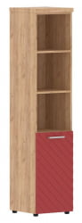 Шкаф колонка с глухой малой дверью и топом (правый) Torr LUX TLHC 42.5 R Дуб Бофорд Красный