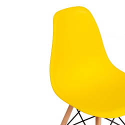 Стул CINDY (EAMES) (mod. 1801) дерево бук/металл/сиденье пластик, 45x51x82 см, Yellow (Желтый)