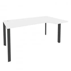 Стол эргономичный правый на П-образном м/к ОНИКС О.МП-СА-1Р Белый Бриллиант/Антрацит / ONIX O.MP-SA-1R