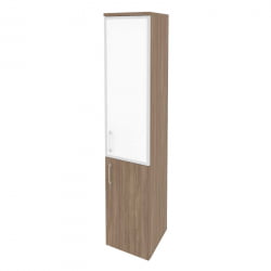 Шкаф высокий узкий правый ОНИКС О.СУ-1.2Р(Р) вхите Дуб Аризона / ONIX O.SU-1.2R(R) white