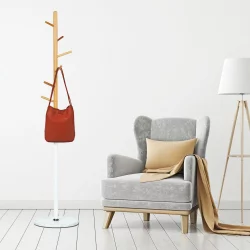 Вешалка для одежды напольная металлическая BRABIX CR-1906 на мраморном диске Белый