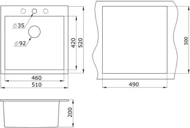 Кухонная мойка GRANULA 5102 Песок