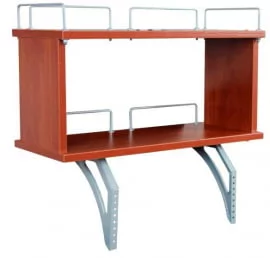 Полка задняя двухъярусная к столу Polka_zz 1/750 (Polka_zz 7/750) Яблоня Серый