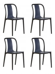 Стул обеденный ДОБРИН АДЭМ (черный/серо-голубой) 4 шт / DOBRIN ADAM
