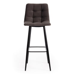 Барный стул CHILLY (mod.7095б) ткань/металл, 53х44х104 см, высота до сиденья 76 см, темно-серый barkhat 14/черный