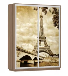 Шкаф-купе двухдверный Экспресс Дуо 1600х2400х Париж/Ясень шимо тёмный / 1600х2400h