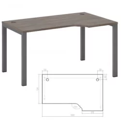 Стол эргономичный правый на металлоопорах New Line NLN36322734 Дуб шамони темный