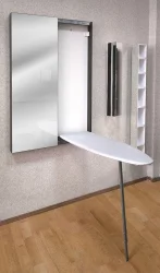 Узкий шкаф в прихожую Iron Slim (левый, купе) Венге