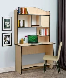 Парта школьная с полкой компьютерный №4 Ясень Шимо светлый/Венге