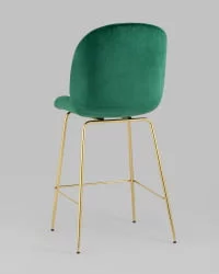 Стул полубарный Beetle со спинкой gold Изумрудный